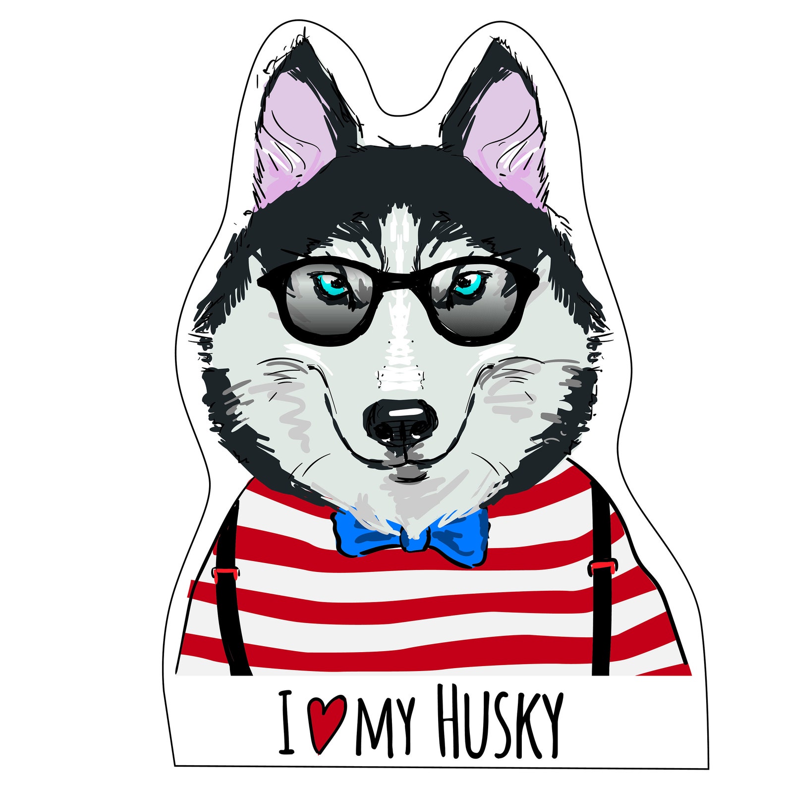 Husky Dog Stickers Bumper Sticker Vinyl Dog Lover Etsy
