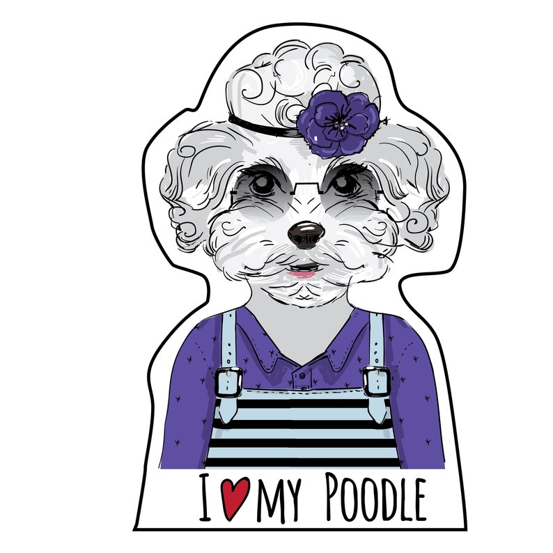 Toy Poodle Female Dog Stickers Bumper Sticker Vinyl Etsy
