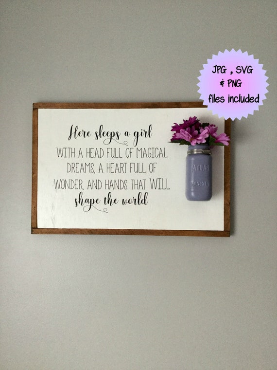 Here Sleeps A Girl Baby Girls Room Printable Wall Art Svg Png Jpg Baby Room Quotes Sayings For Girls Home Decor Wall Art