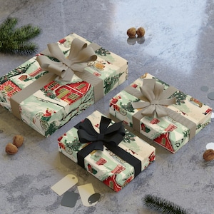 Retro Vintage Christmas Wrapping Paper