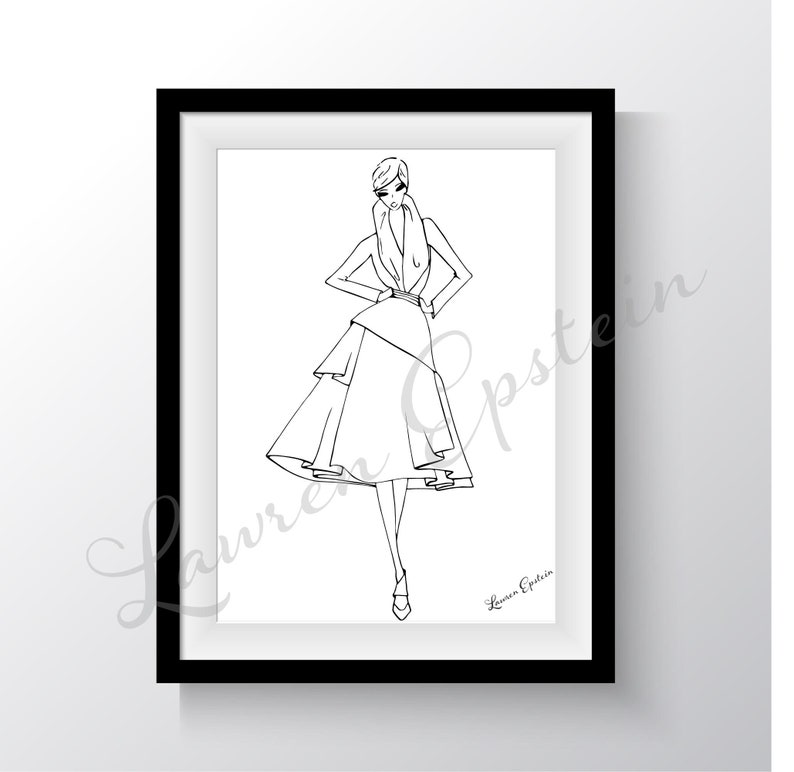 Fashion Art By Lawren Fashion Illustration Dior Fashion Etsy