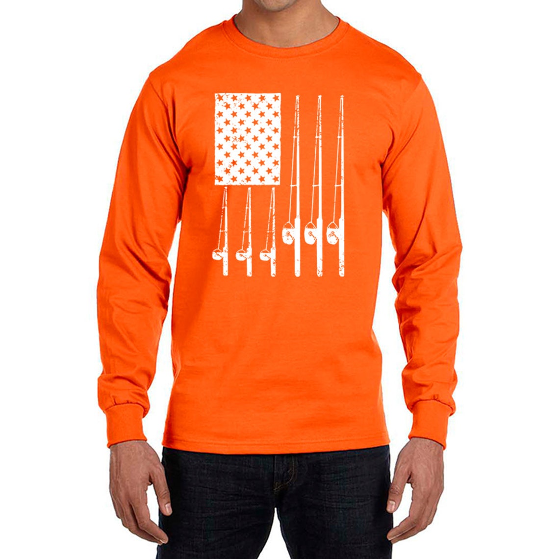 American Fishing Rods Flag Men's Polycotton Long Sleeve Etsy