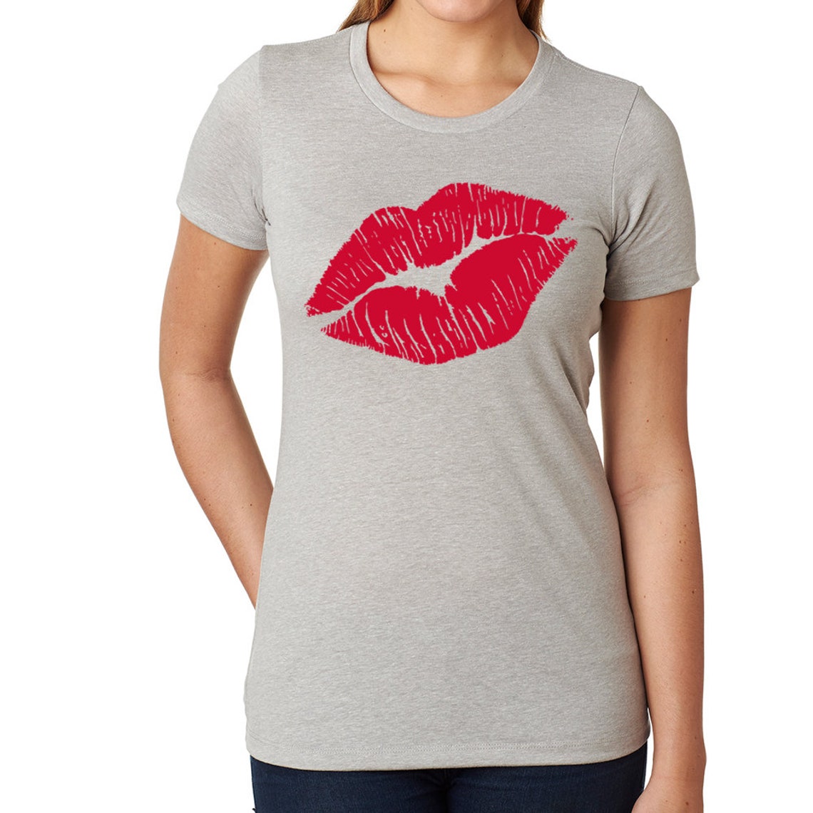 Kiss Mark Damen PolyCotton TShirt Etsy