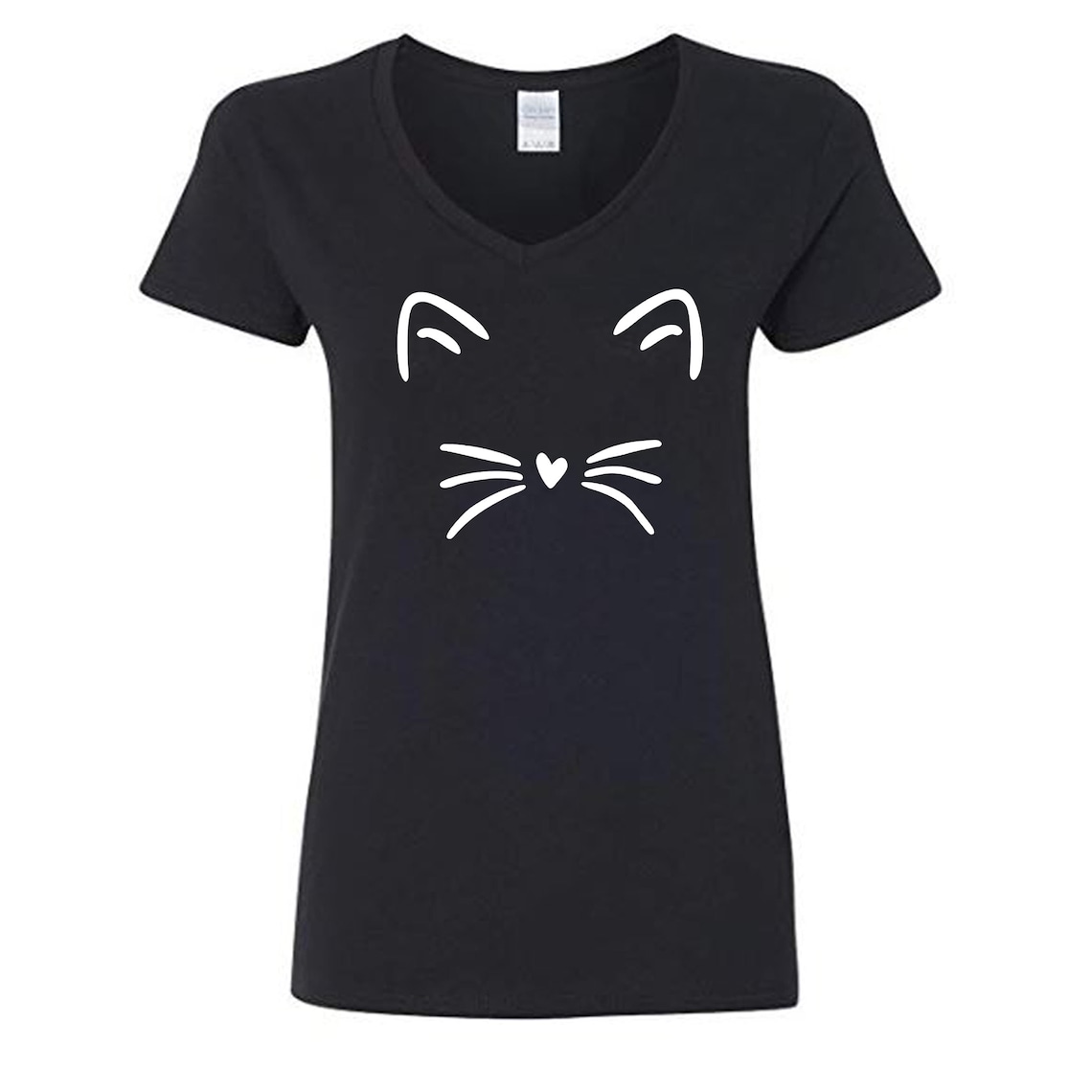 Cute Cat Women's V-neck T-shirt - Etsy Israel