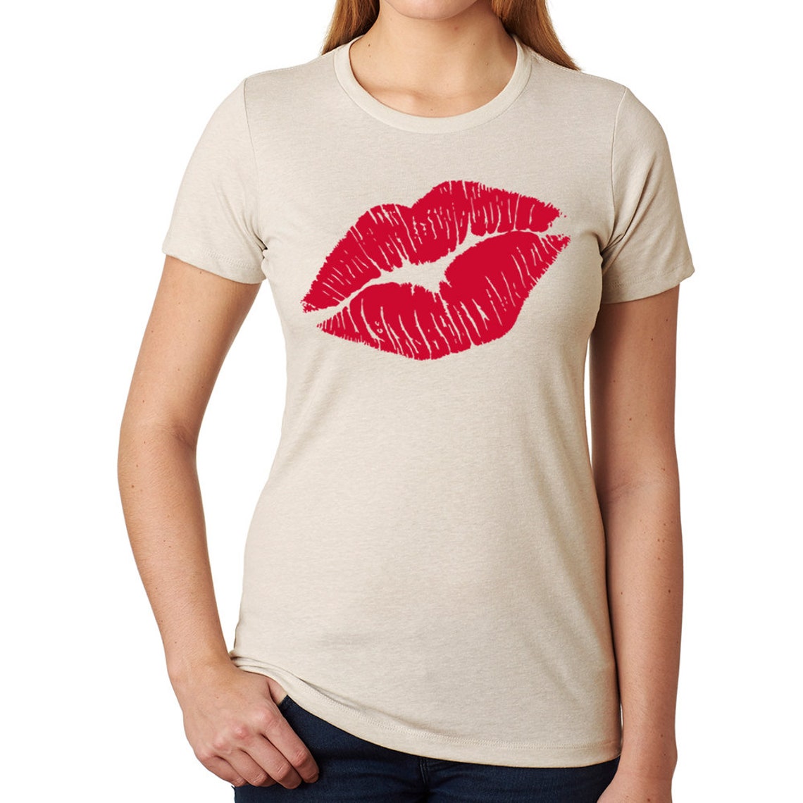 Kiss Mark Ladies Polycotton Tshirt Etsy