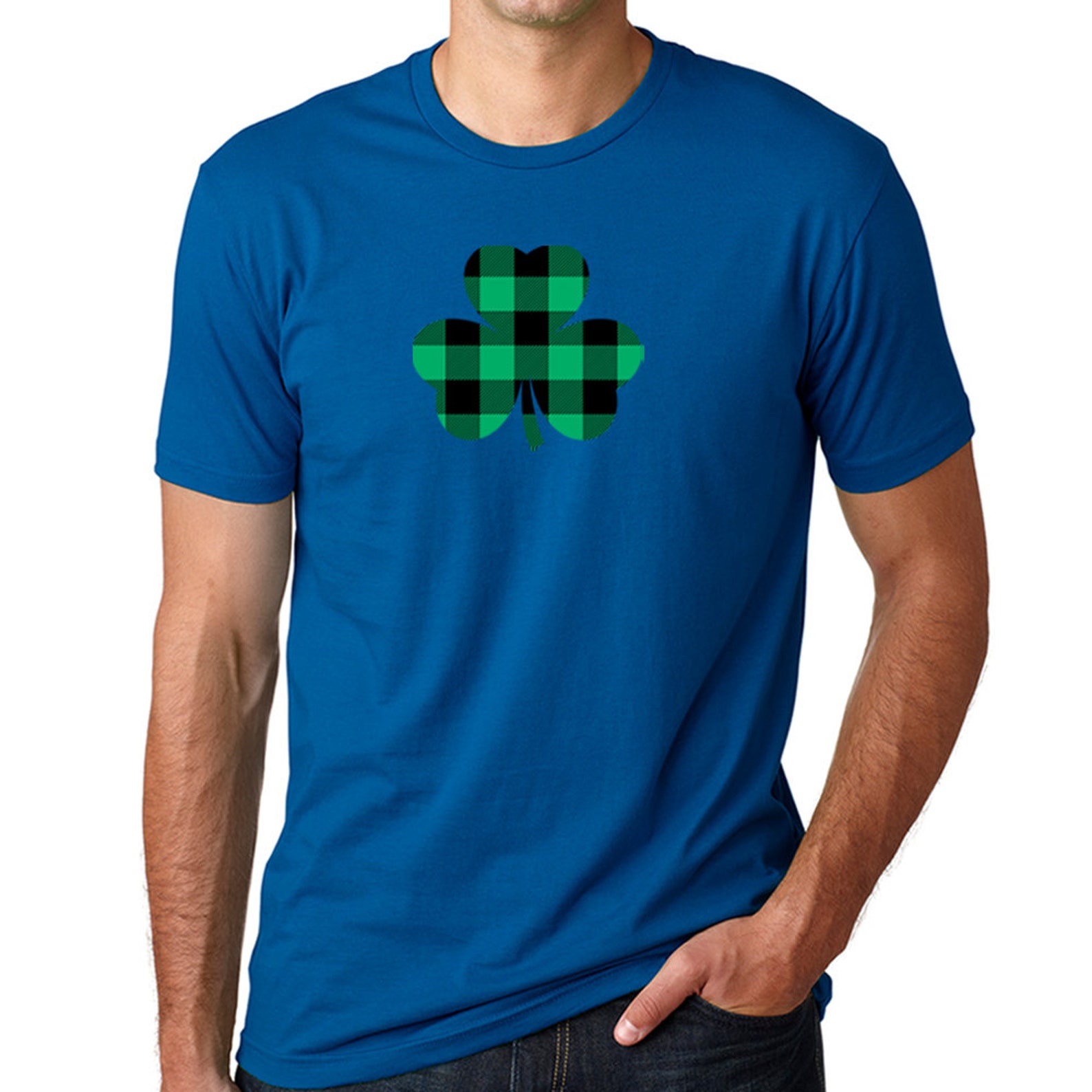 SHAMROCK PLAID Men's Cotton Crew T-shirt | Etsy