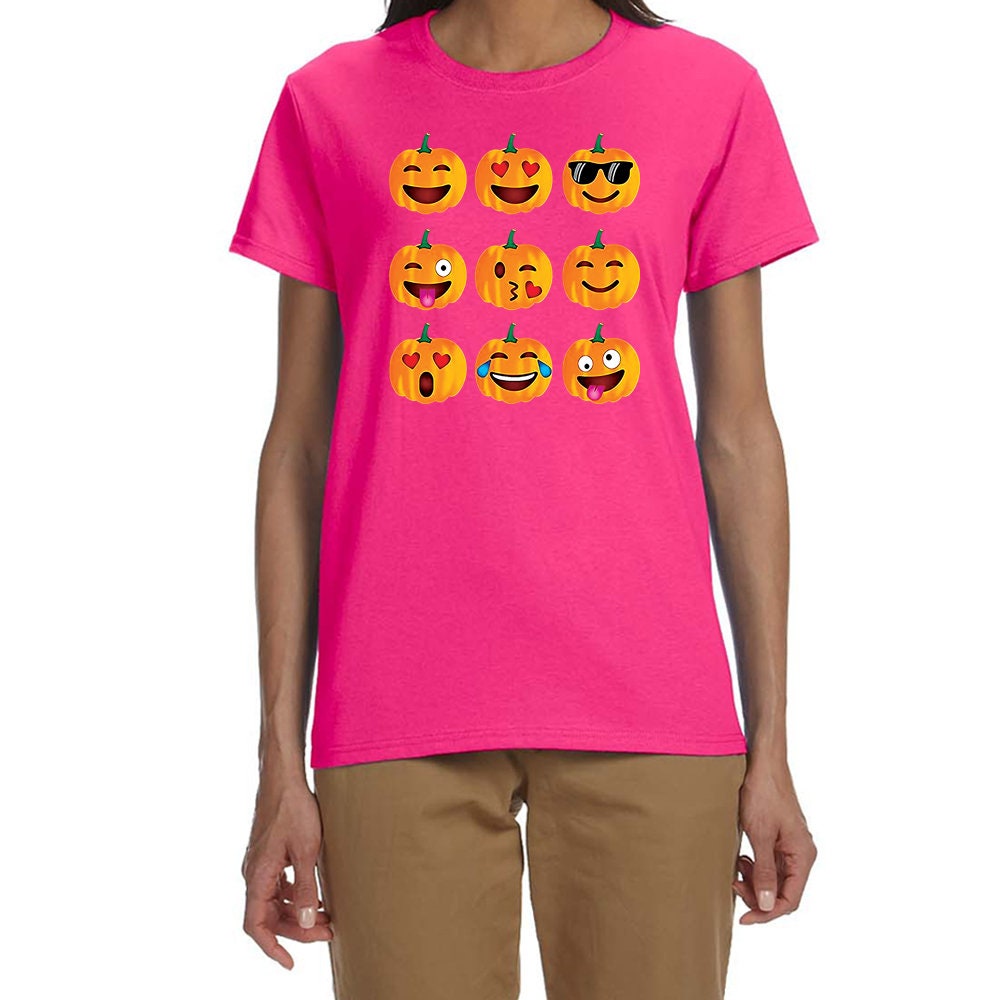Halloween Pumpkin Emoji Women's T-shirt | Etsy