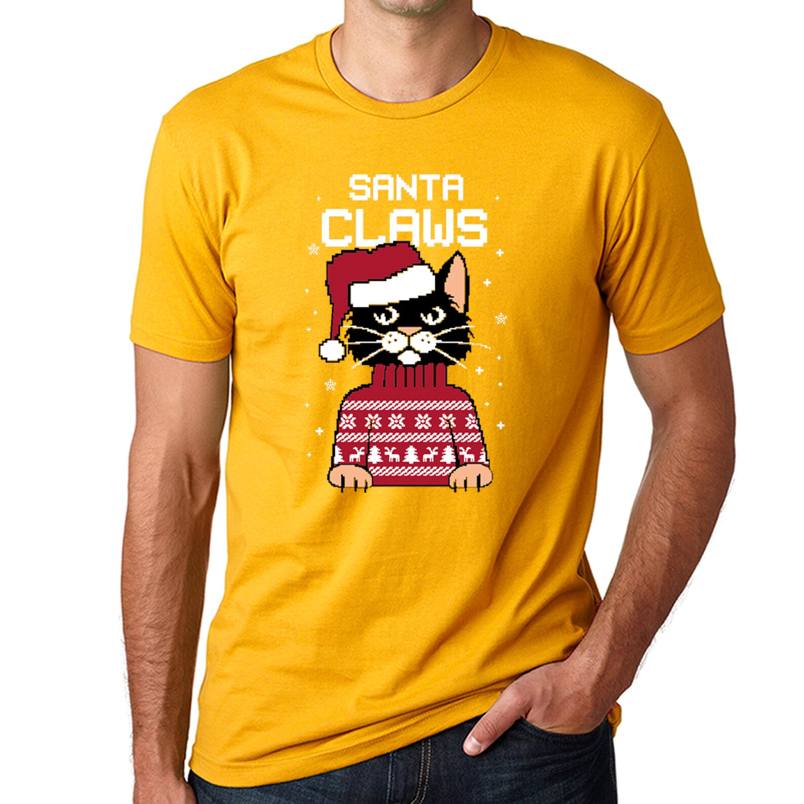 SANTA CLAWS Cat Christmas Unisex Cotton Tshirt Etsy
