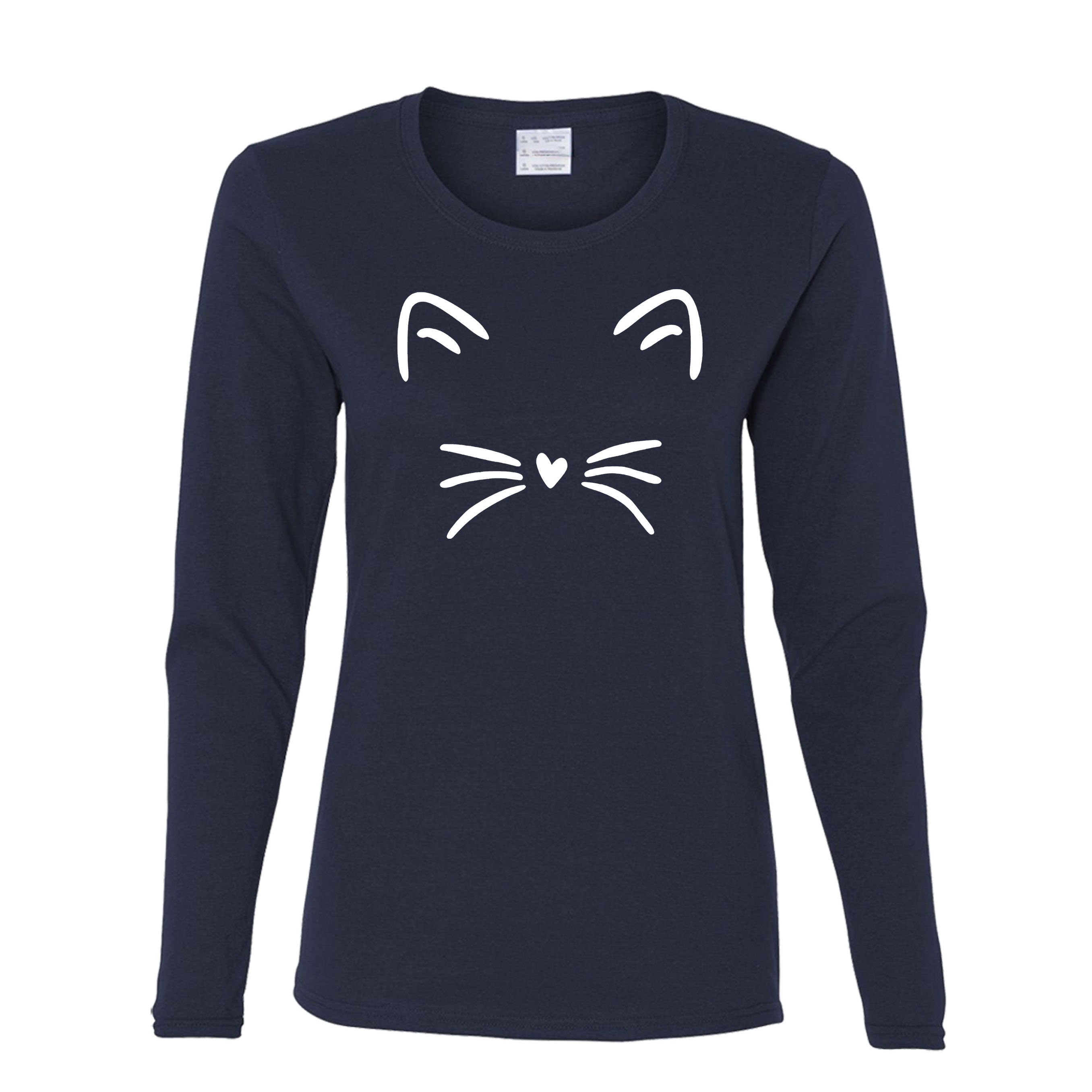 Cute Cat Women's Long Sleeve T-Shirt | Etsy