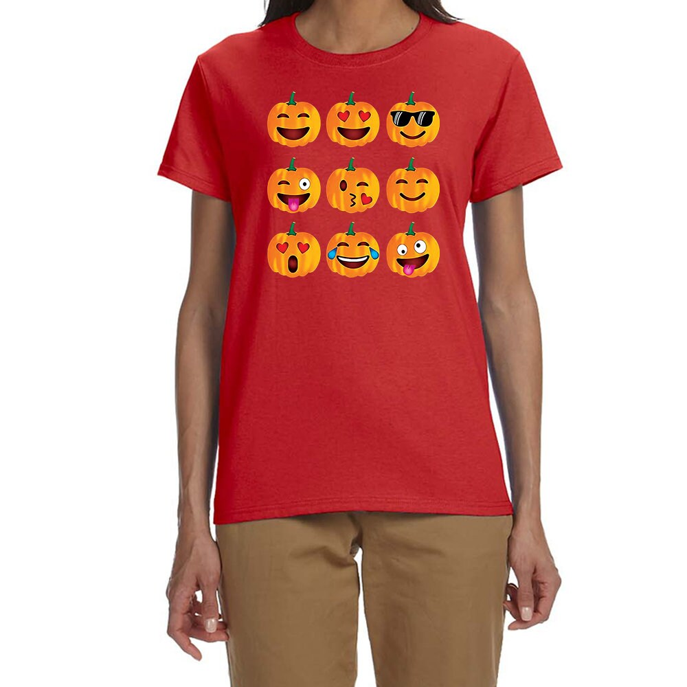 Halloween Pumpkin Emoji Women's Tshirt Etsy