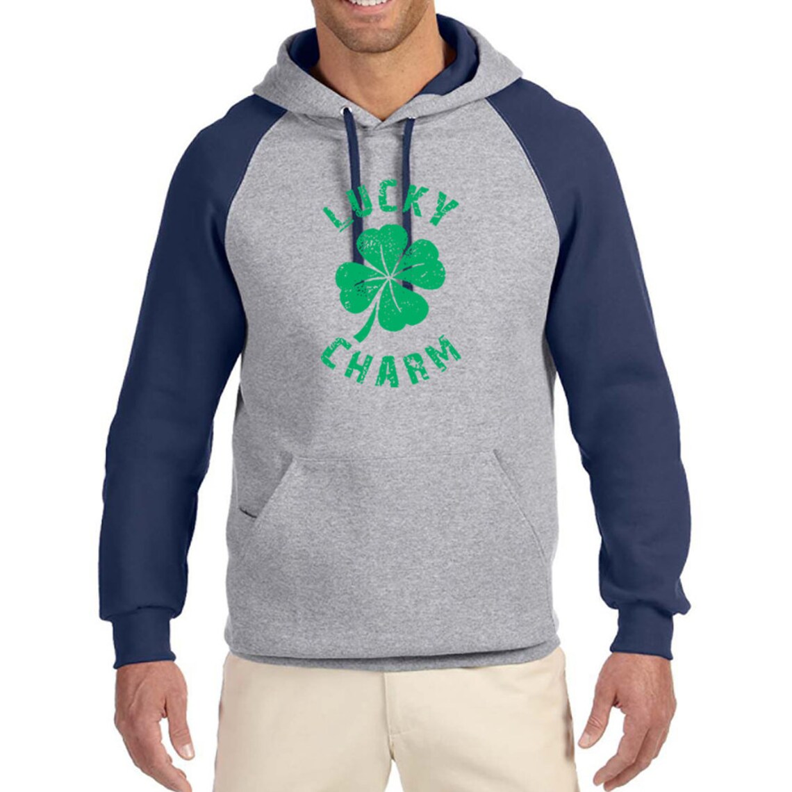 LUCKY CHARM GREEN Raglan Pullover Hoodie Etsy