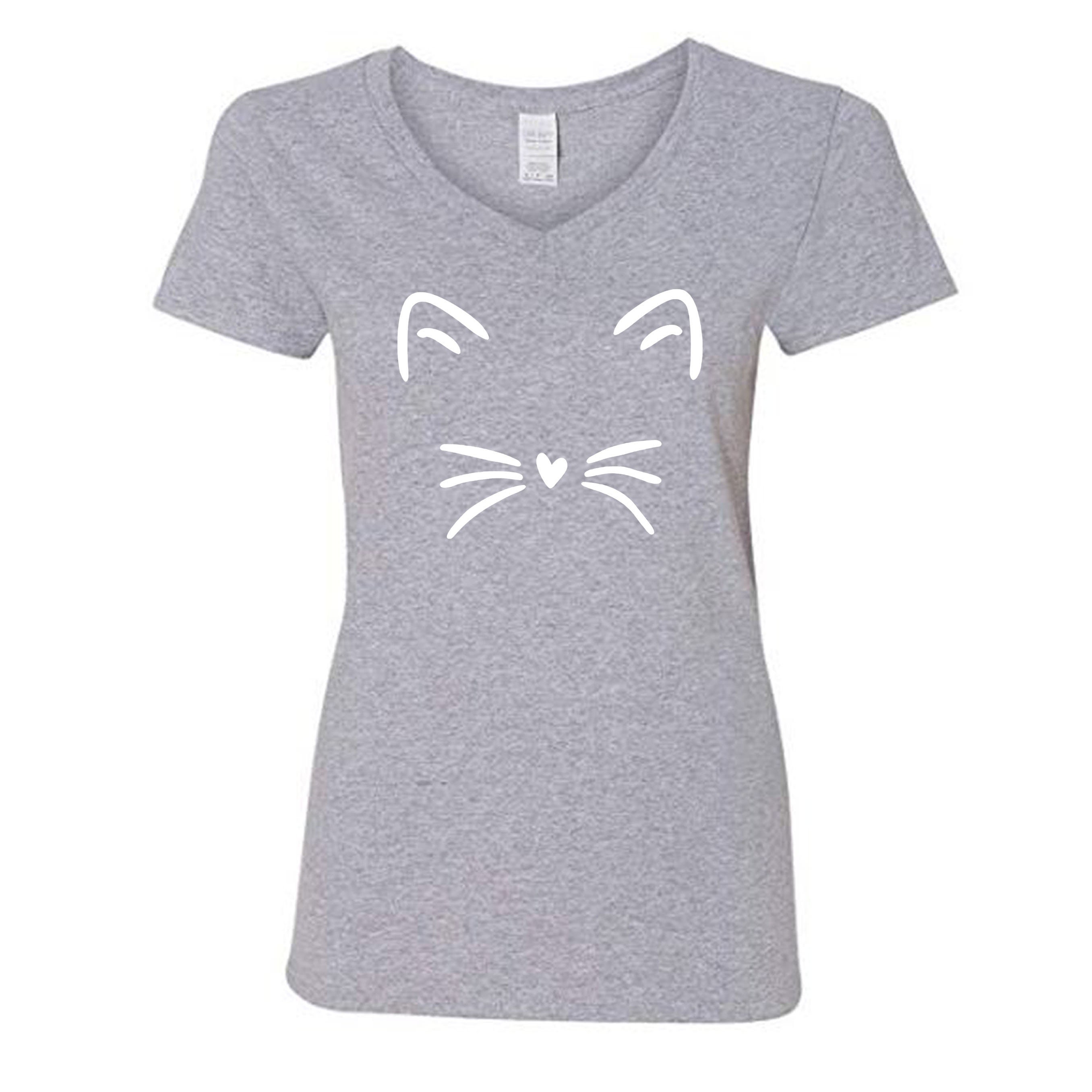 Cute Cat Women's Vneck Tshirt Etsy Israel