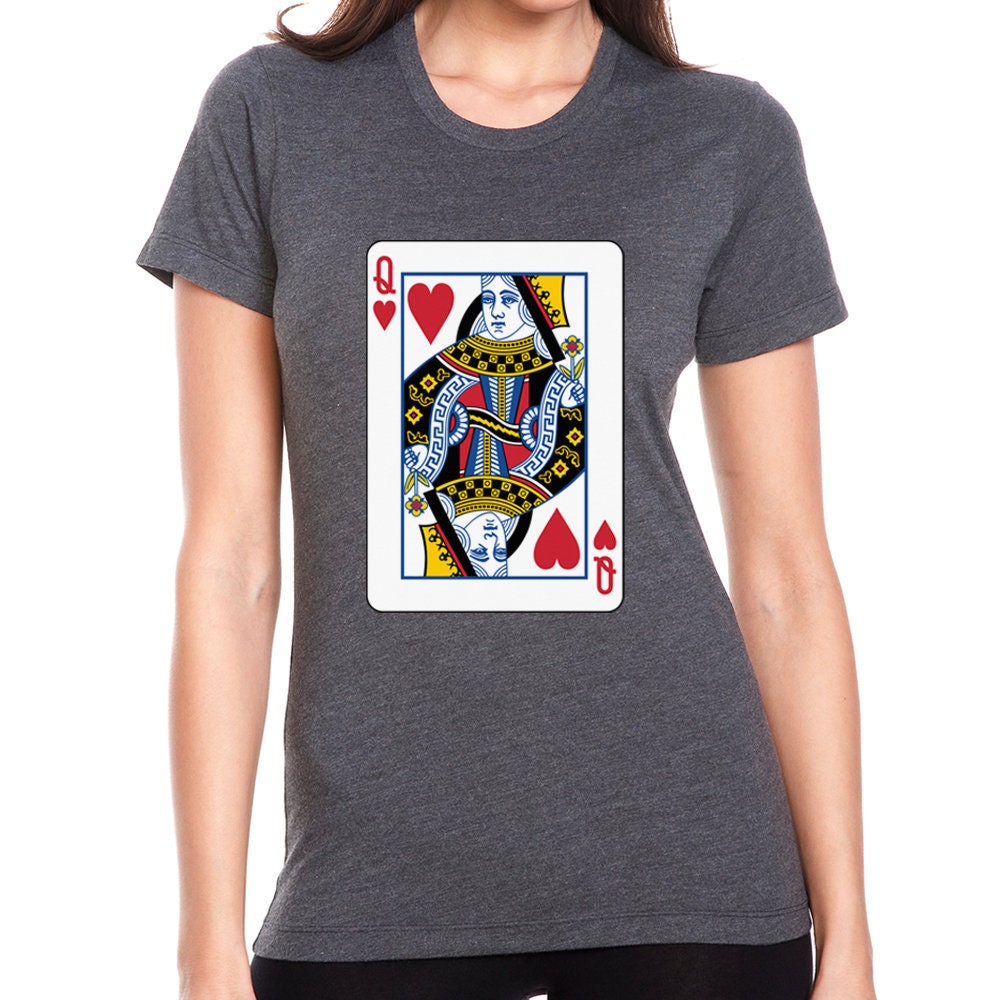 QUEEN of Hearts Ladies Poly-Cotton T-shirt | Etsy