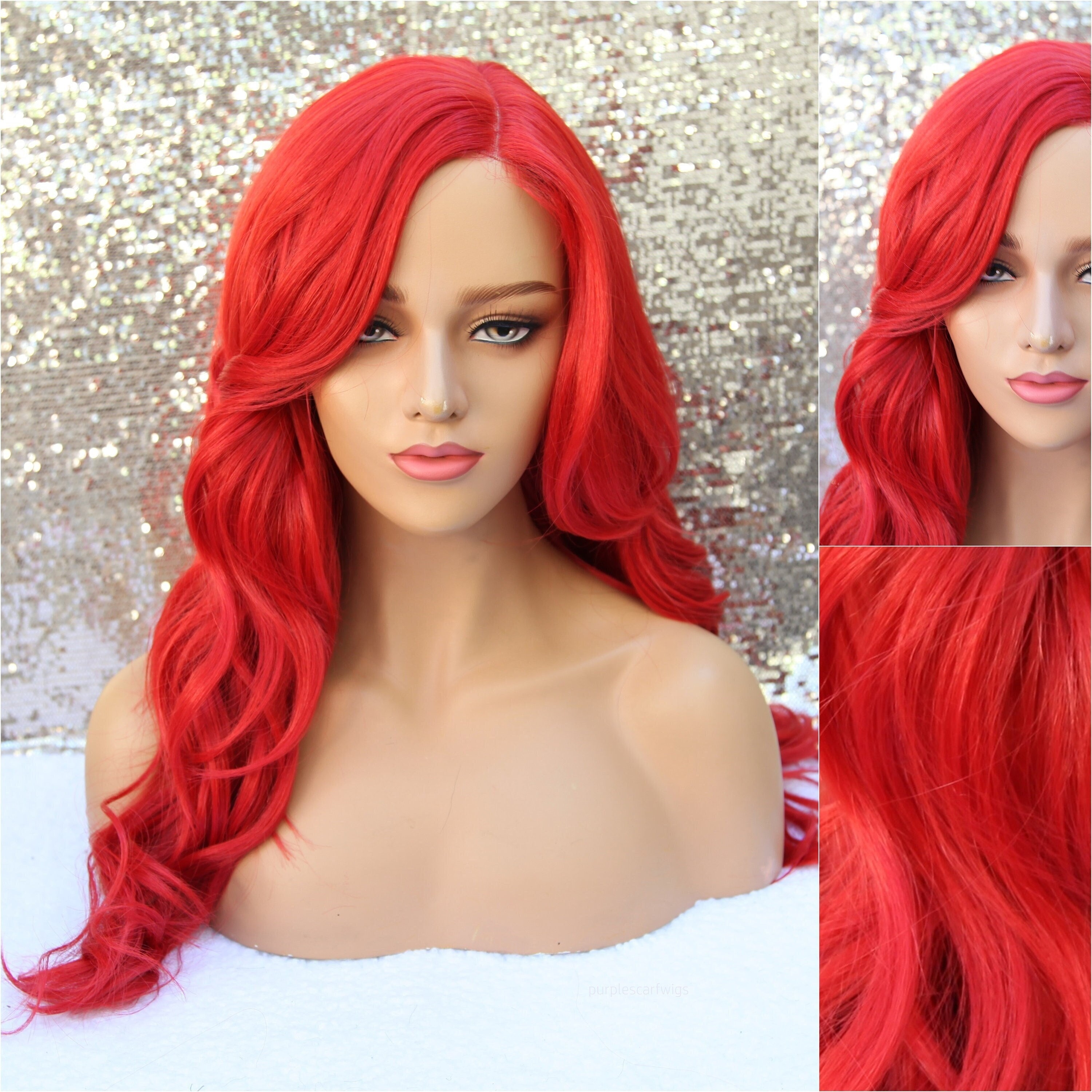 Red Lace Front Wig - Etsy