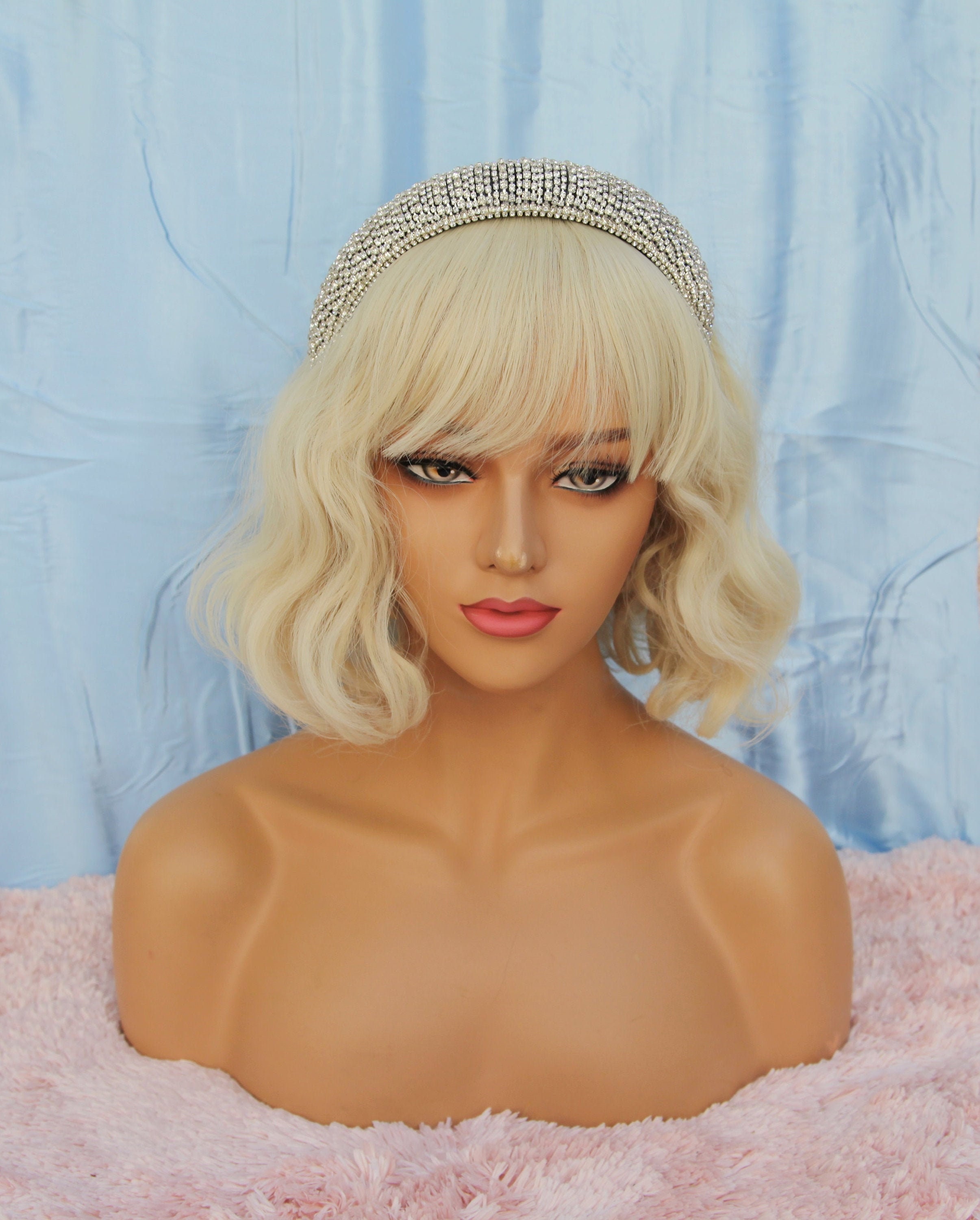 Blonde Wig With Bangs Wavy Wig Natural Wig Chemo Wig Etsy