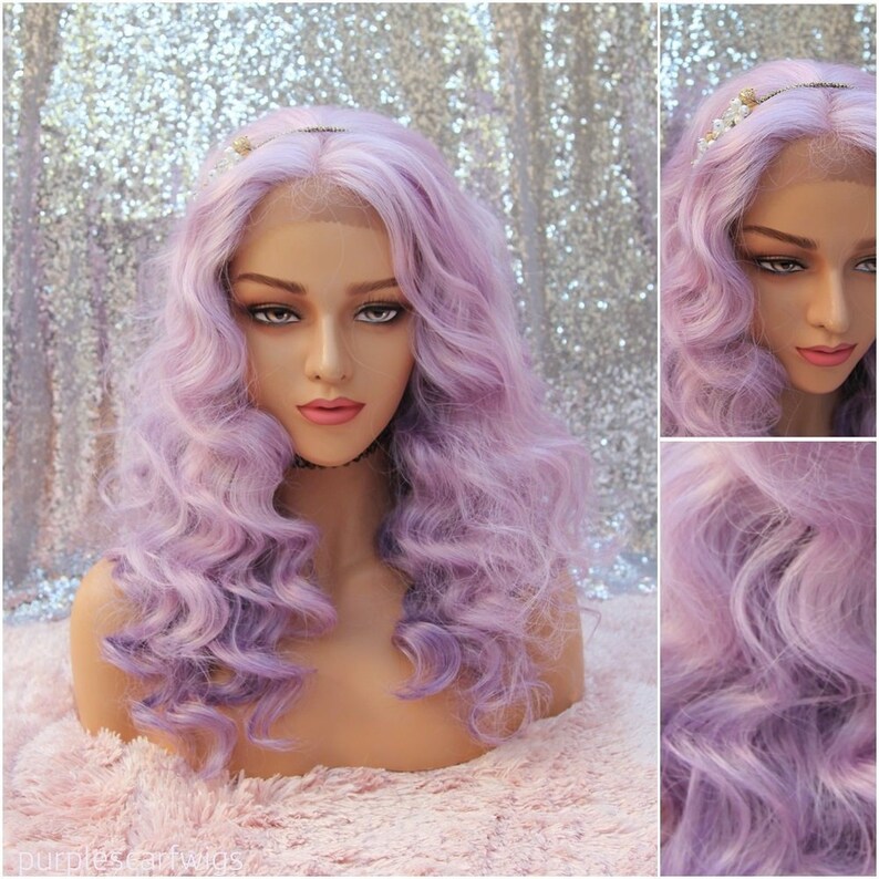 Pastel Purple Lace Front Wig Silk Lace Mermaid Hair Natural Etsy
