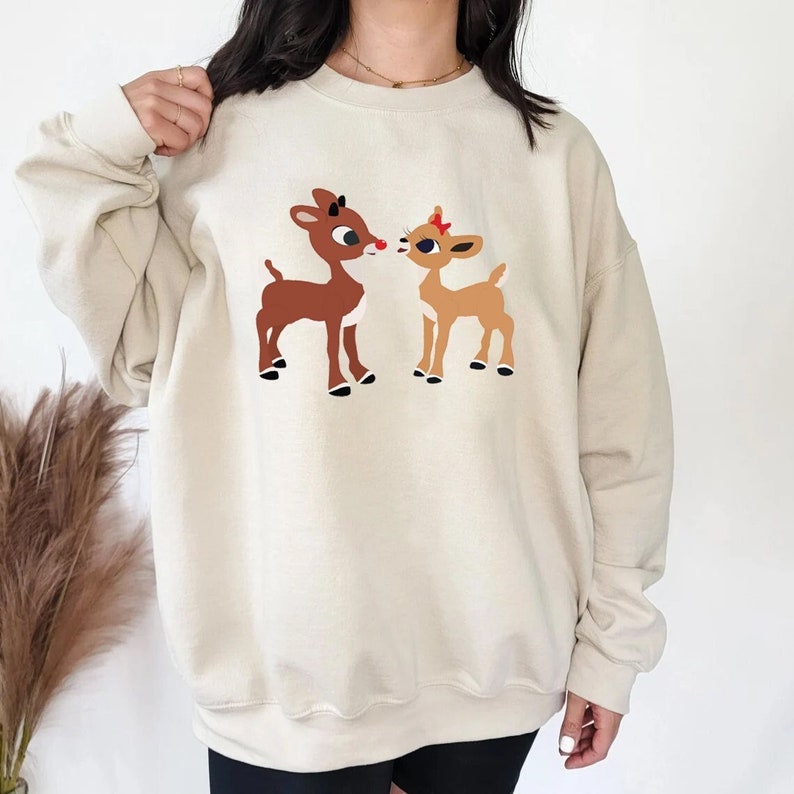 Discover Retro Rudolph and Clarice Sweatshirt, Rudolph Red Nosed Christmas