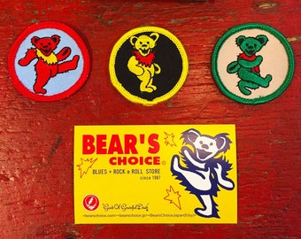 Grateful Dead - Dancing Bear Vintage Patch Bundle (Set Of 3) (New Old Stock)