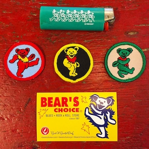 Grateful Dead - Dancing Bear Vintage Patch Bundle (Set Of 3) (New Old Stock)