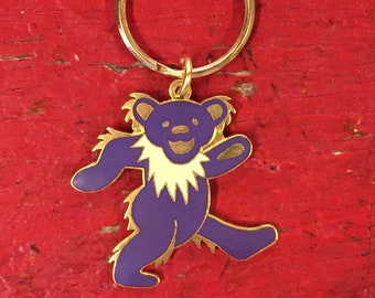 Grateful Dead - Purple Dancing Bear Vintage Key Ring (New Old Stock)