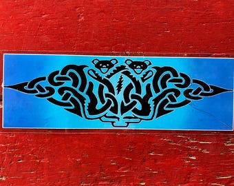 Grateful Dead - Celtic Bolt Bears Window Sticker (New Old Stock)