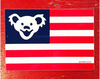 Grateful Dead - &#39;American Bear Flag&#39; Vintage Sticker (New Old Stock)