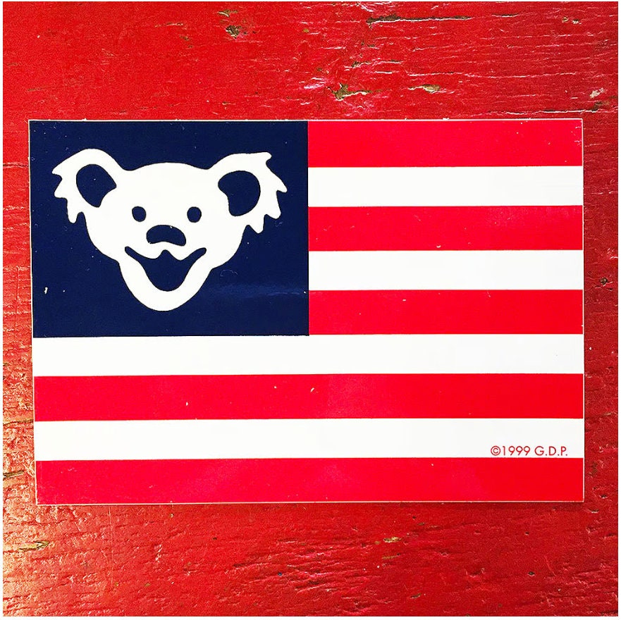残り1日！！【新品未使用】Grateful Dead☆アメリカ国旗クマ大小セット Grateful Dead - 'american Bear Flag' Vintage Sticker (new Old