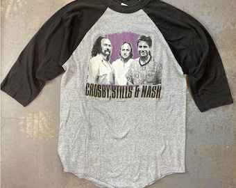 Crosby, Stills & Nash - 'Summer Tour 1985' Official T-shirt (Vintage Used Clothing)