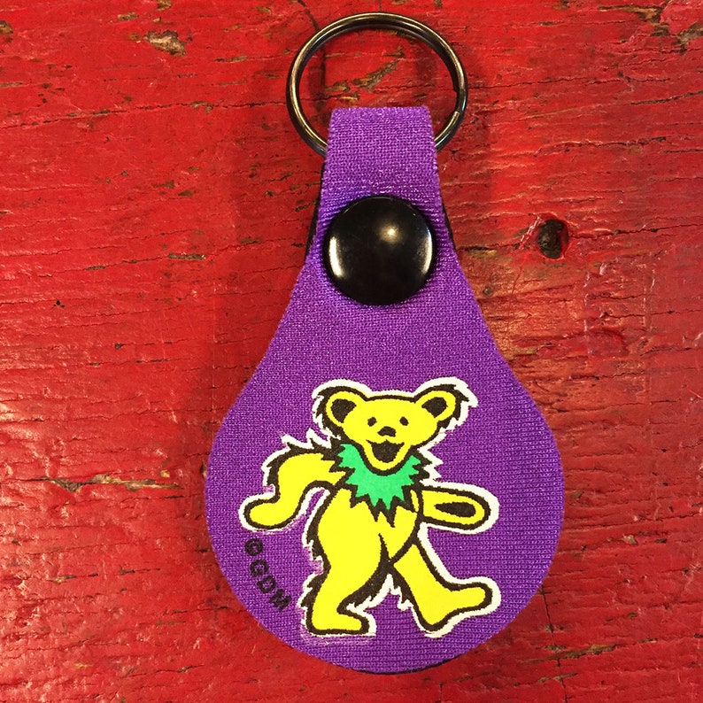 Grateful Dead Steal Your Face + Dancing Bear Croakie New Old Stock Vintage Key Rings = Set of 2 =