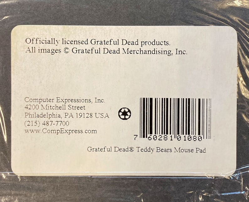 Grateful Dead - 'dancing Escher Bears' Vintage Mouse Pad (new Old Stock ...