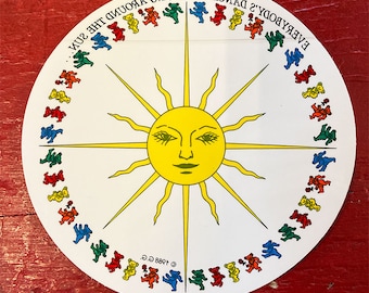 Grateful Dead - 'Dancing Bears Around The Sun' Window Sticker (New Old Stock)