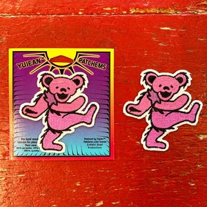 Grateful Dead - 'Pink Dancing Bear' Vintage Patch (Small) (New Old Stock)