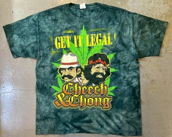 Cheech & Chong - GET IT LEGAL! Tie-dye T-shirt (Vintage Used Clothing)