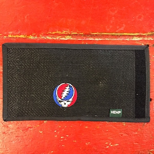 Grateful Dead - Carteira de cânhamo Artisan Steal Your Face com bolso para moedas (preta) (nova e antiga)