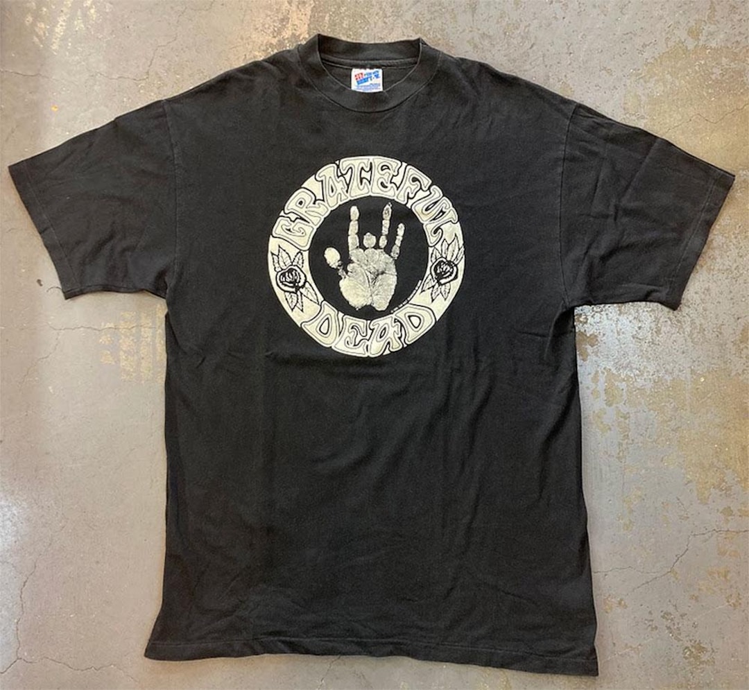 Grateful Dead Jerry's Hand Print glow in the Dark T-shirt vintage Used ...