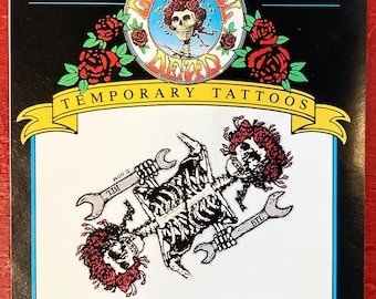 Grateful Dead - 'Built To Last' Temporary Tattoo = Psychedelic Body Art = (New Old Stock)