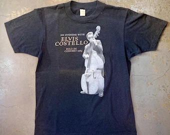 Elvis Costello - Solo In Concert 1984 Tour T-shirt (Vintage Used Clothing)