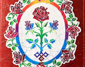 Grateful Dead - Batik Roses Window Sticker (New Old Stock)