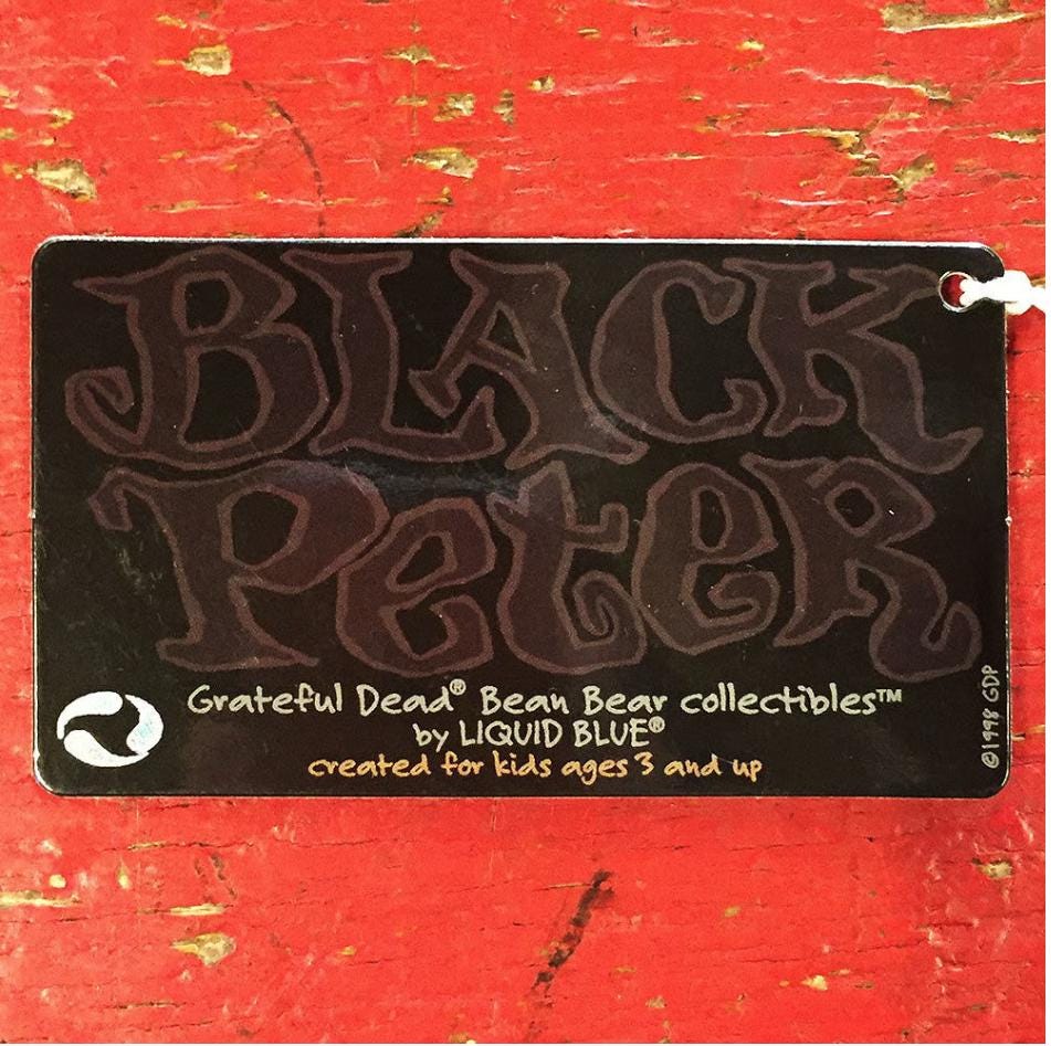 Grateful Dead Bean Bear Collectables - 'BLACK PETER' (limited