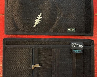 Grateful Dead - Artisan '13 Point Bolt' Wallet (Black w/Coin Pocket) (New Old Stock)