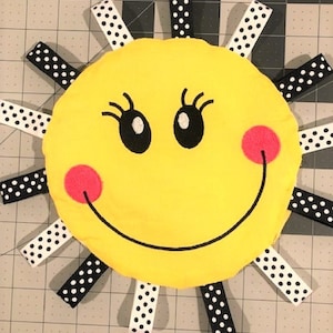 Machine  ITH (In the hoop) Embroidery Sun Ribbon Sensory Crinkle  toy