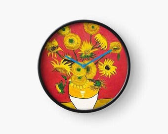 Orologio con stampa artistica dei girasoli di Van Gogh