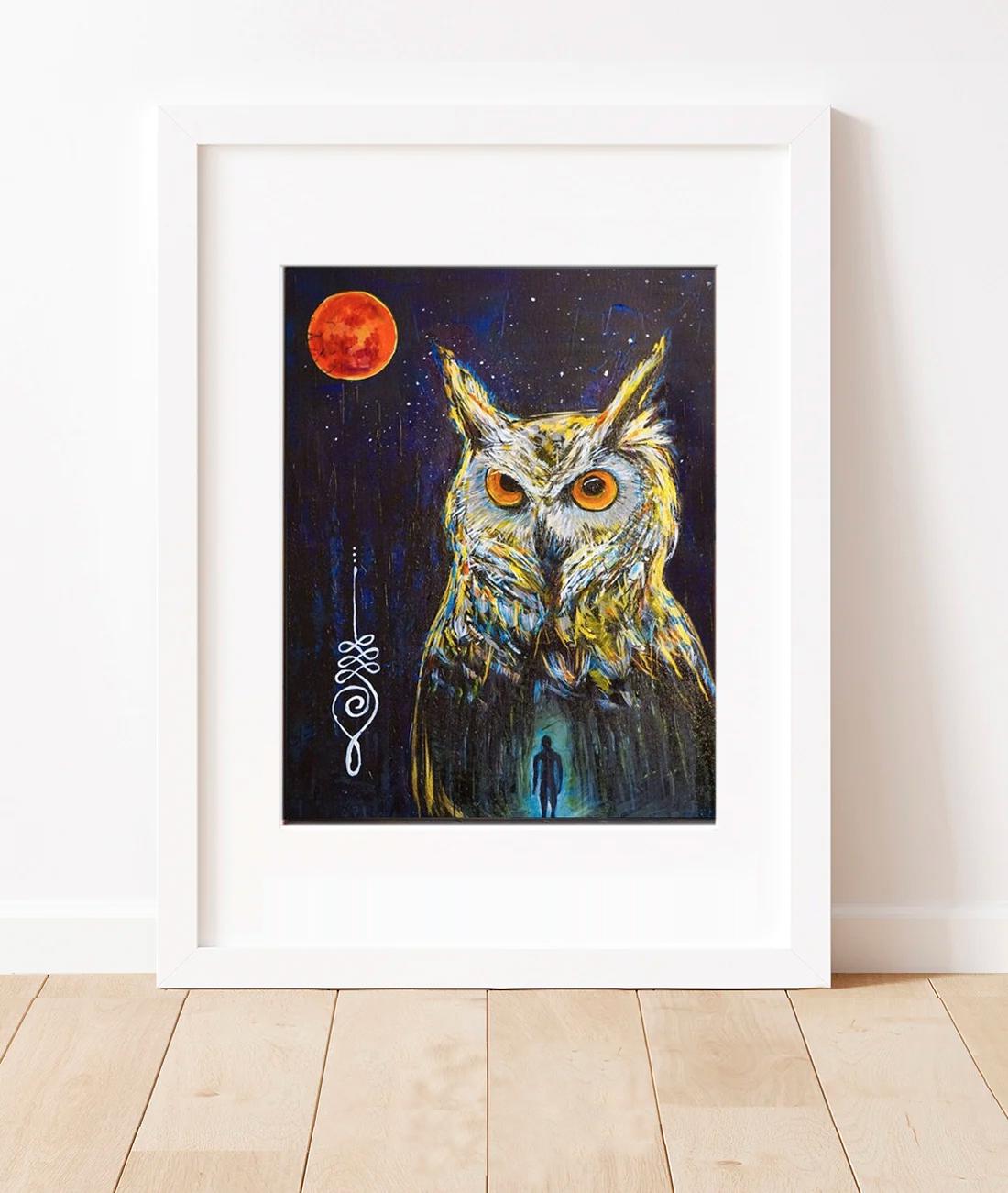 Wisdom Owl Art Print, Gallery Wall Decor