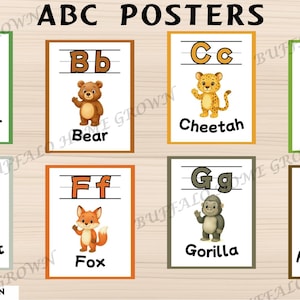 Alphabet Poster Classroom, Alphabet Print, Homeschool ABC Posters, Toddler Preschool, ABC Flash Cards, ABC Posters Classroom, Printable