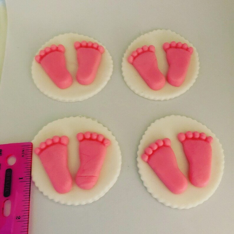 Baby Feet Fondant Cupcake Topper baby footprint baby feet Etsy