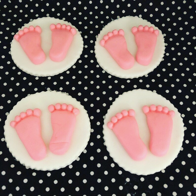 Baby Feet Fondant Cupcake Topper baby footprint baby feet Etsy
