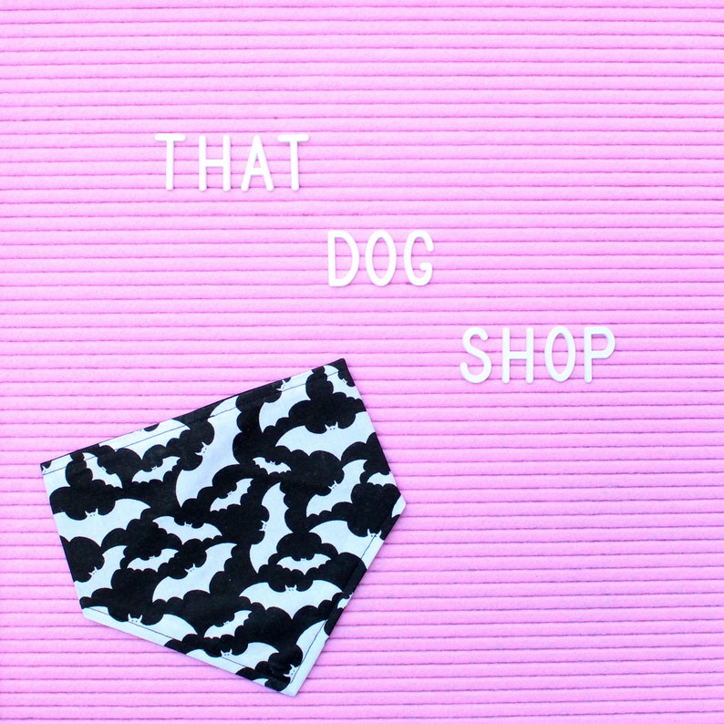 Halloween Dog Bandana Black /& White Bat Print