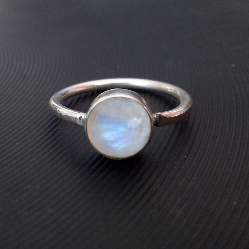 handmade ring moonstone ring natural rainbow moonstone ring silver ring gift ring Rainbow Moonstone Ring solid silver ring