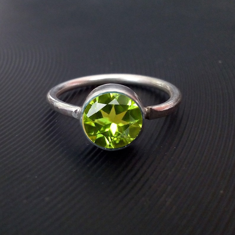 Peridot Quartz Ring 925 Solid Sterling Silver Handmade Jewelry Size 3-13 US