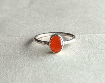 Natural Carnelian Ring, 925 solid sterling silver ring, oval carnelian ring, handmade ring, sterling silver ring, gift for her ring